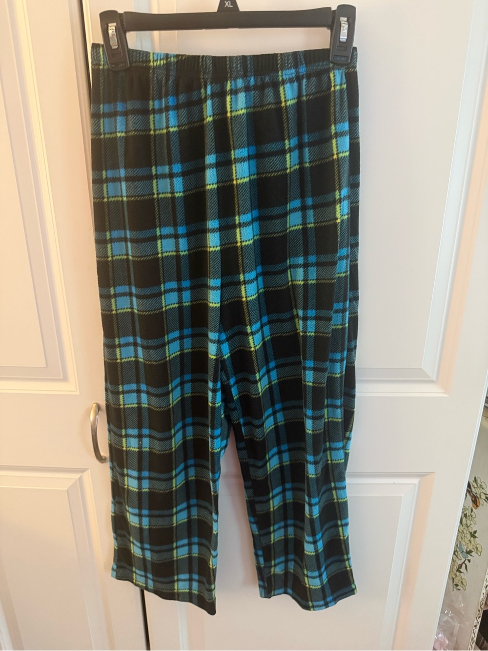 blue and green plaid pants Mad Dog Concepts microfleece pajama bottoms . Sz xl
